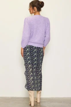 Jewelry Button Puff Sleeve Cardigan