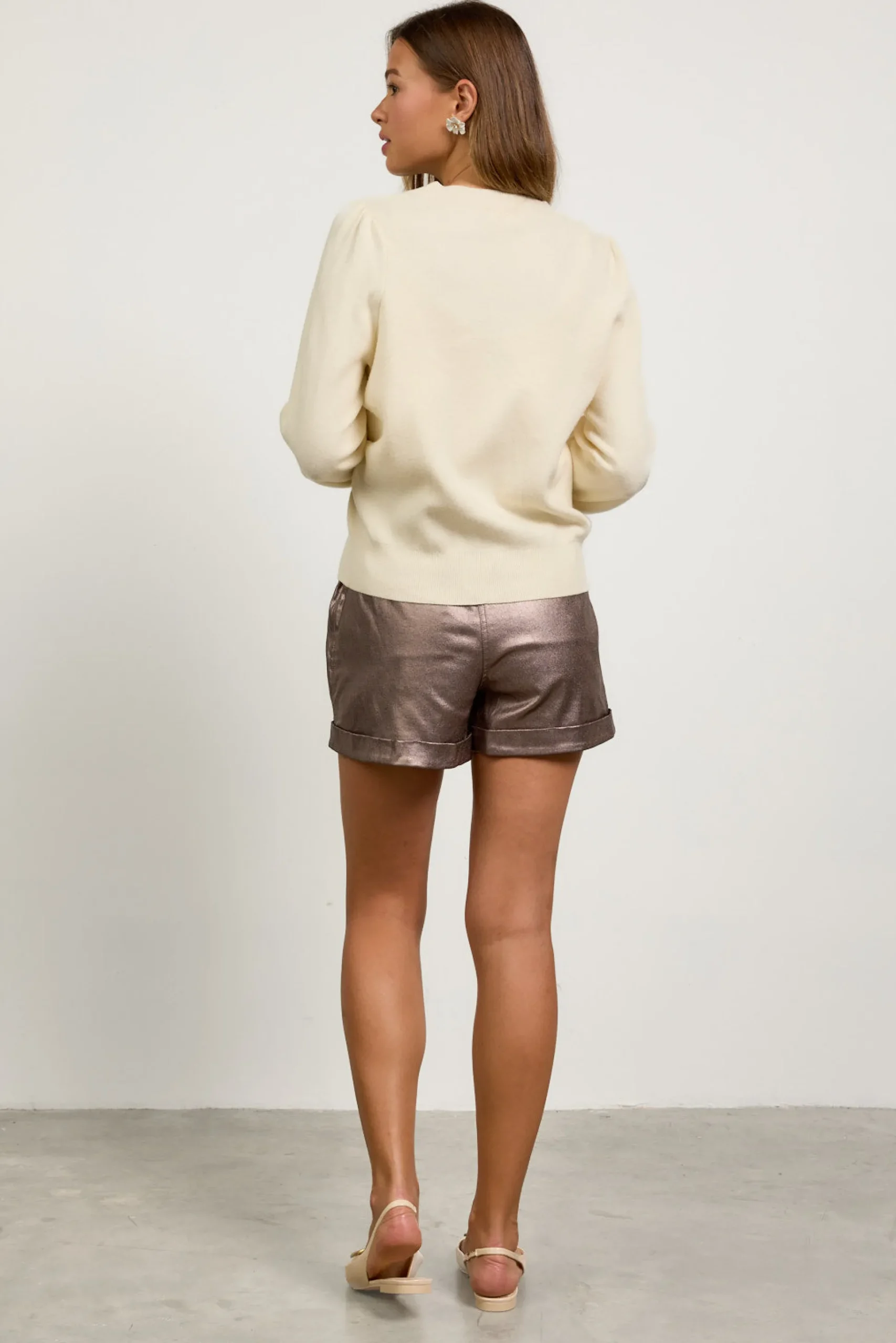 Kaira Ribbon Detail Puff Sleeve Cardigan