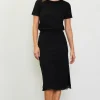 Knit Midi Ruffle Detail Skirt