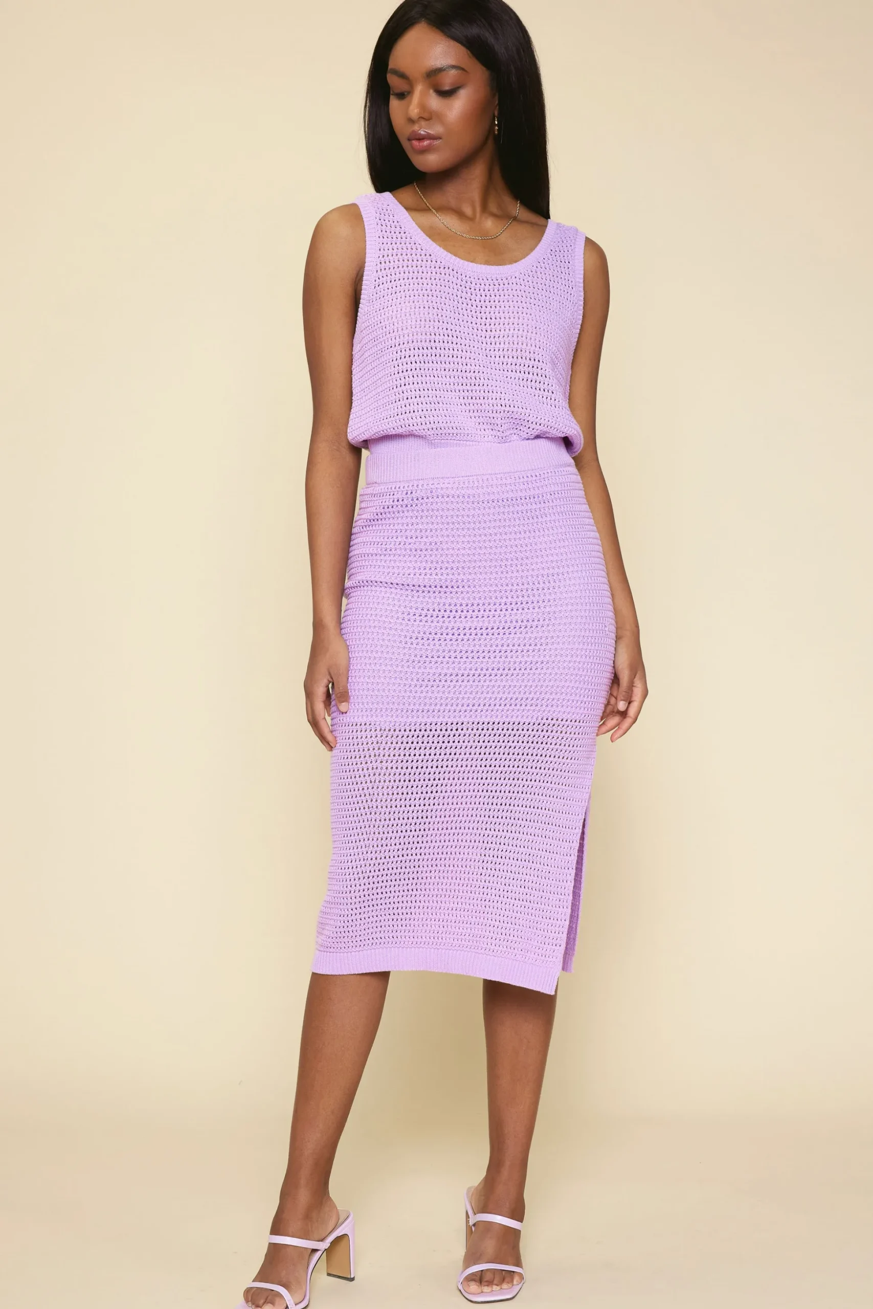 Knit Side Slit Skirt
