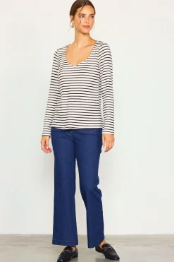 Knit Striped Longsleeve Top