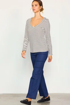 Knit Striped Longsleeve Top