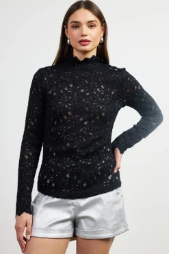 Lace Mock Neck Top