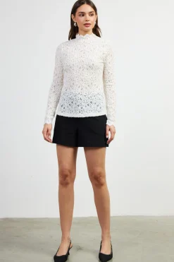 Lace Mock Neck Top