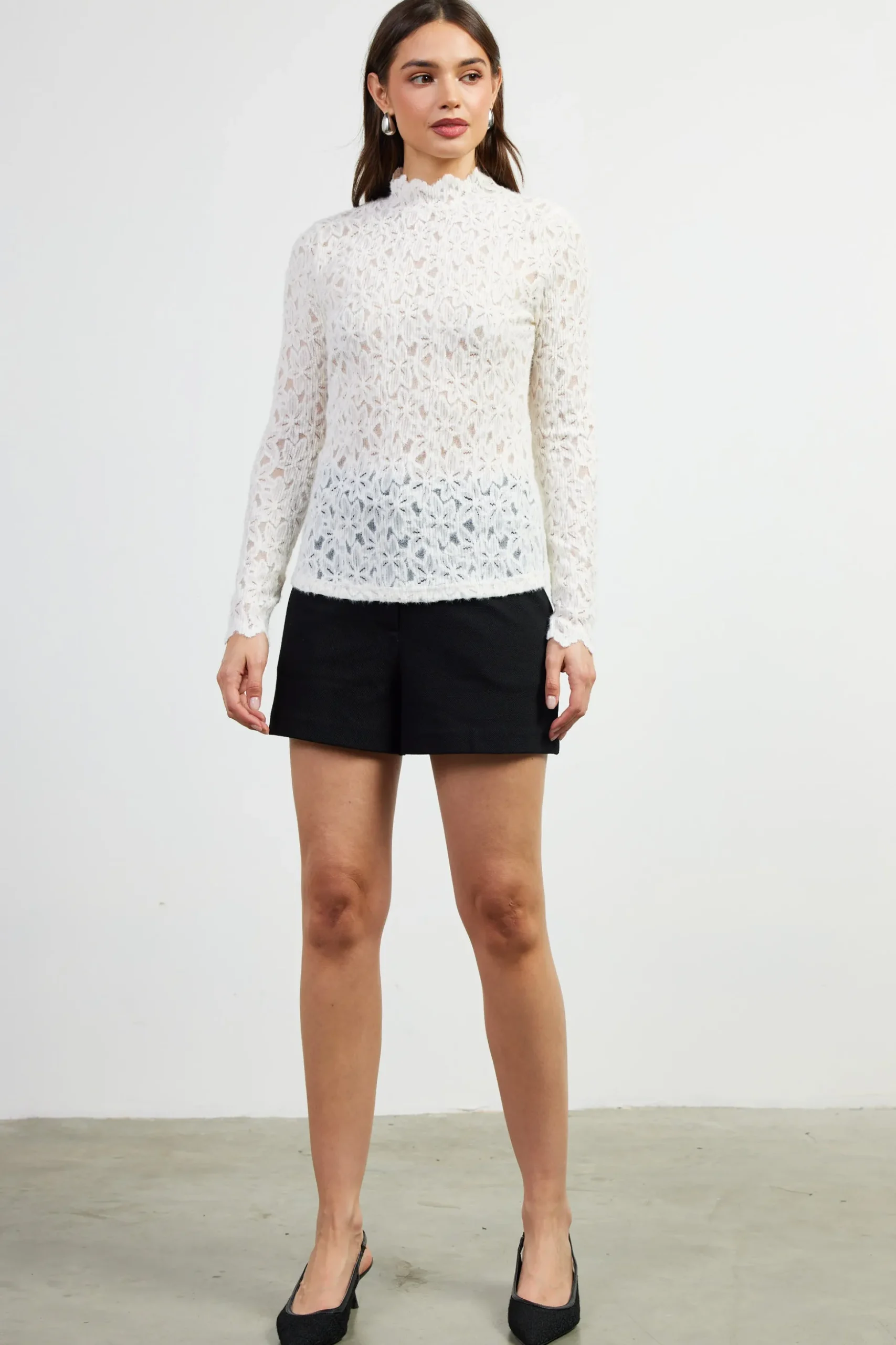 Lace Mock Neck Top