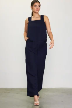 Linen Blend Square Neck Tank Top