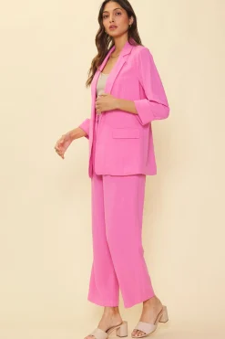 Linen Cuffed Sleeve Blazer