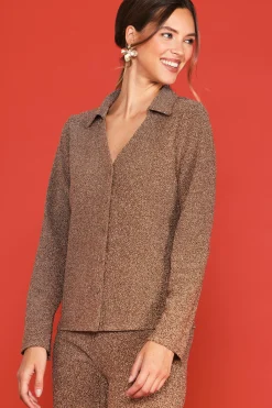Lurex Button Down Shirt