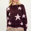 Lurex Star Print Sweater