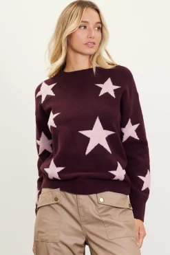 Lurex Star Print Sweater