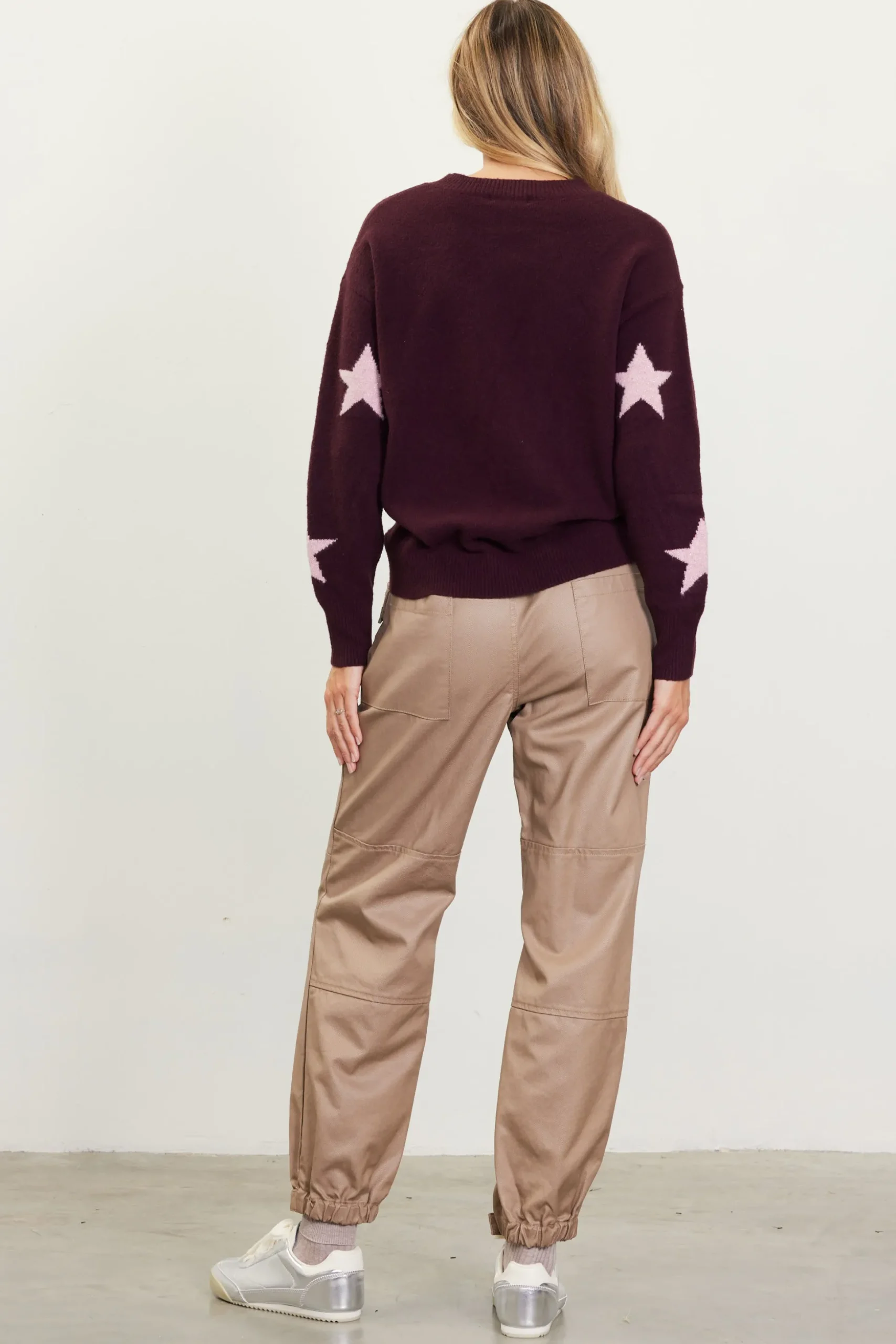 Lurex Star Print Sweater