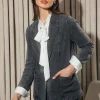 Lydia Rhinestone Denim Blazer