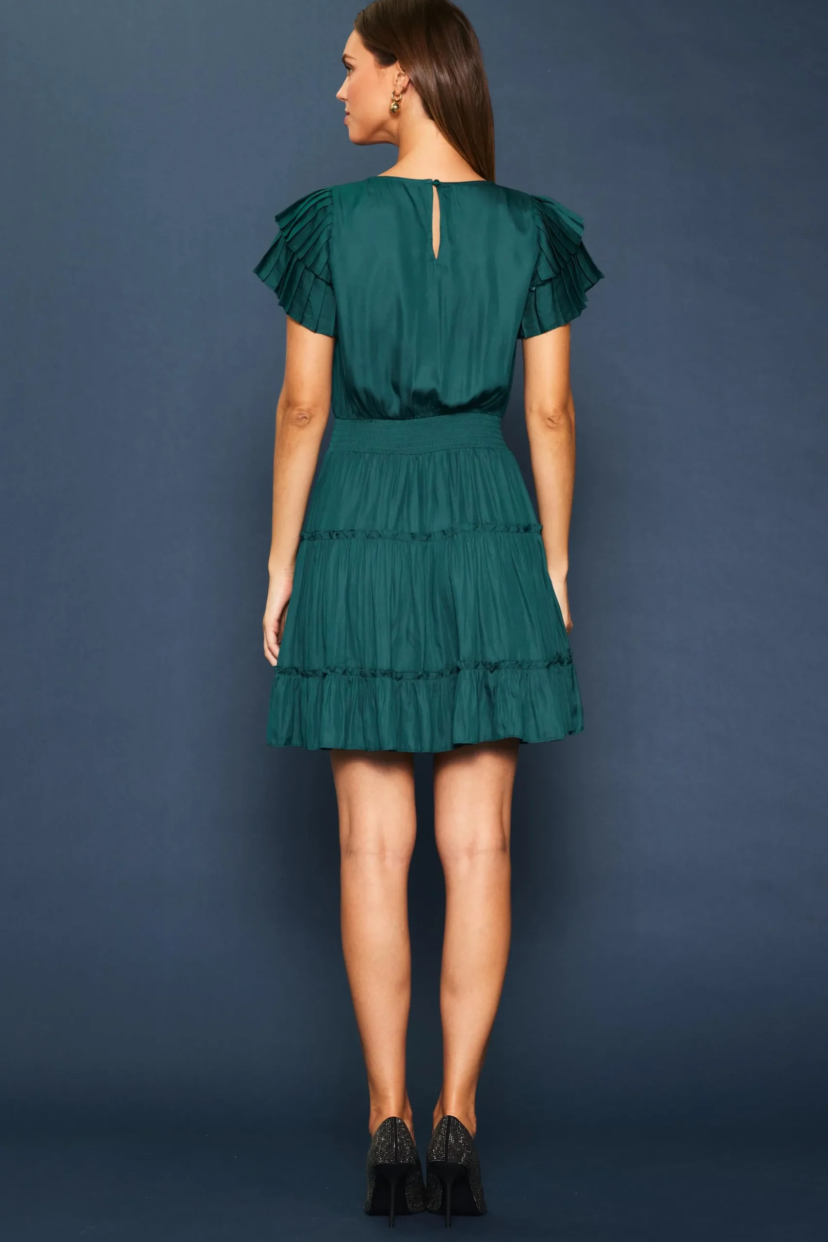 Maya Short Sleeve Ruffled Mini Dress