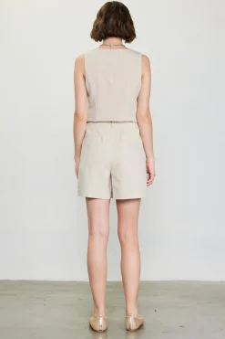 Mélange Pleated Shorts