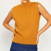 Mock Neck Sleeveless Knit Top