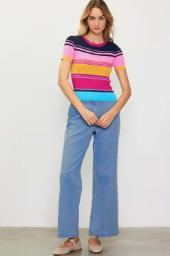 Multicolor Stripe Knit Top