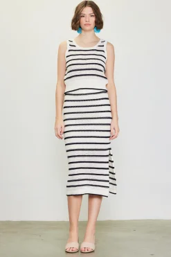 Nautical Stripe Crochet Skirt