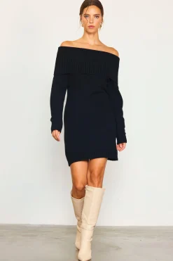 Off Shoulder Mini Sweater Dress