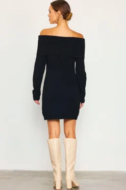 Off Shoulder Mini Sweater Dress