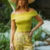 Off Shoulder Ribbed Knit Top