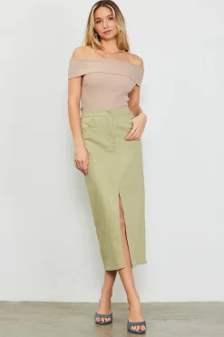 Off Shoulder Ribbed Knit Top