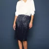 Ombre Sequin Midi Skirt