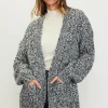 Open Front Marled Cardigan