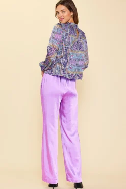 Paisley Motif Smocked Detail Top