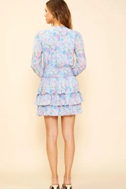 Paisley Print Long Sleeve Dress