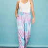 Patch Print Wide-Leg Pants