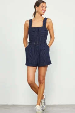 Pinstripe Buttondown Romper