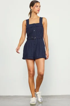 Pinstripe Buttondown Romper