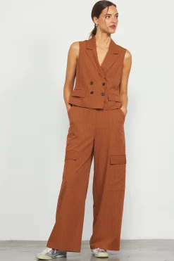 Pinstriped Double Breasted Vest