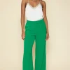 Pintuck Wide Leg Trousers