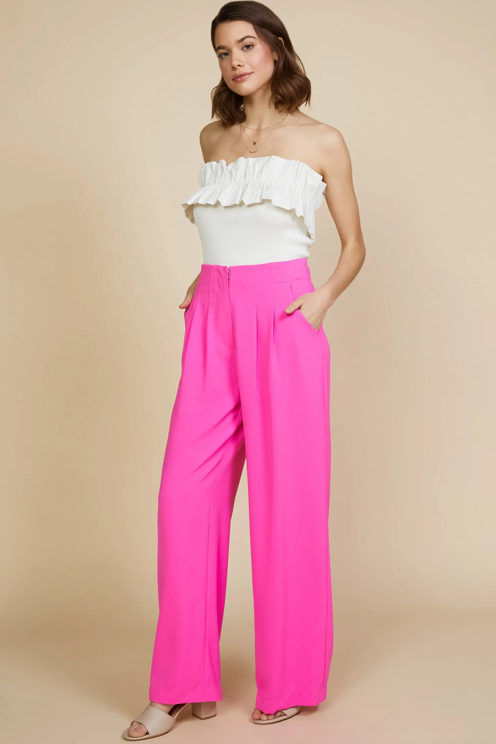 Pintuck Wide Pants