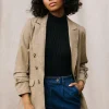 Plaid Ruched Sleeve Tailored Blazer