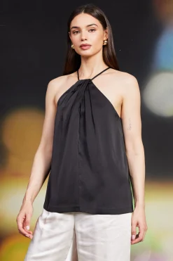 Pleated Detailing Halter Top