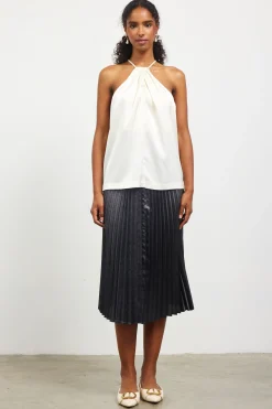 Pleated Detailing Halter Top
