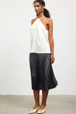 Pleated Detailing Halter Top