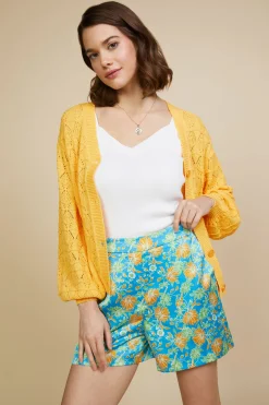 Pointelle Long Sleeve Cardigan