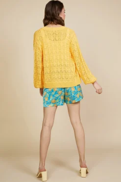 Pointelle Long Sleeve Cardigan