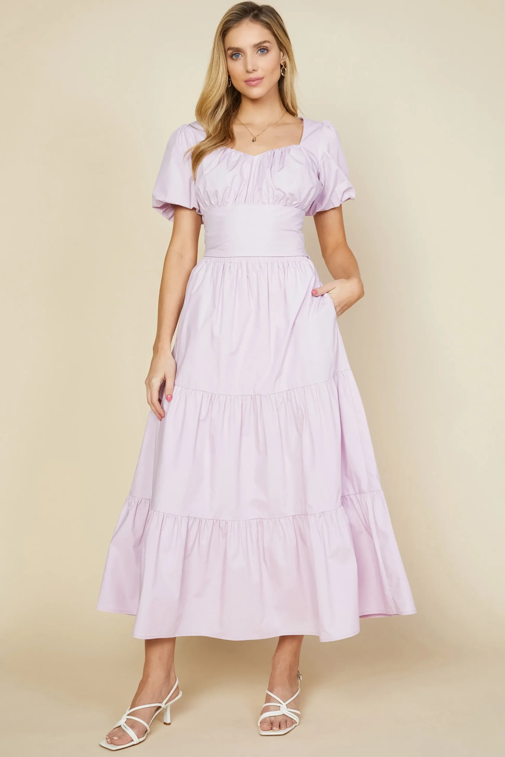 Poplin Bubble Sleeve Crop Top