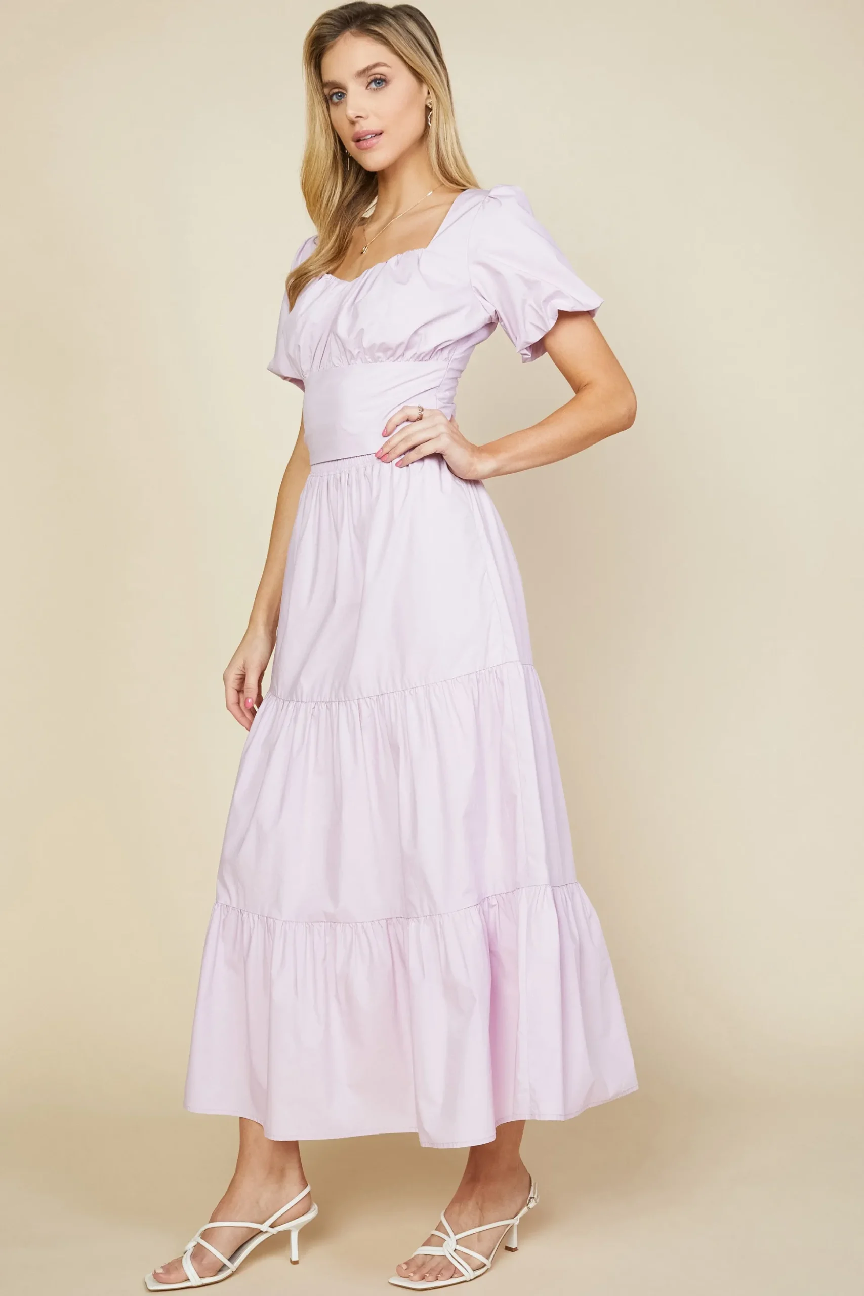 Poplin Bubble Sleeve Crop Top