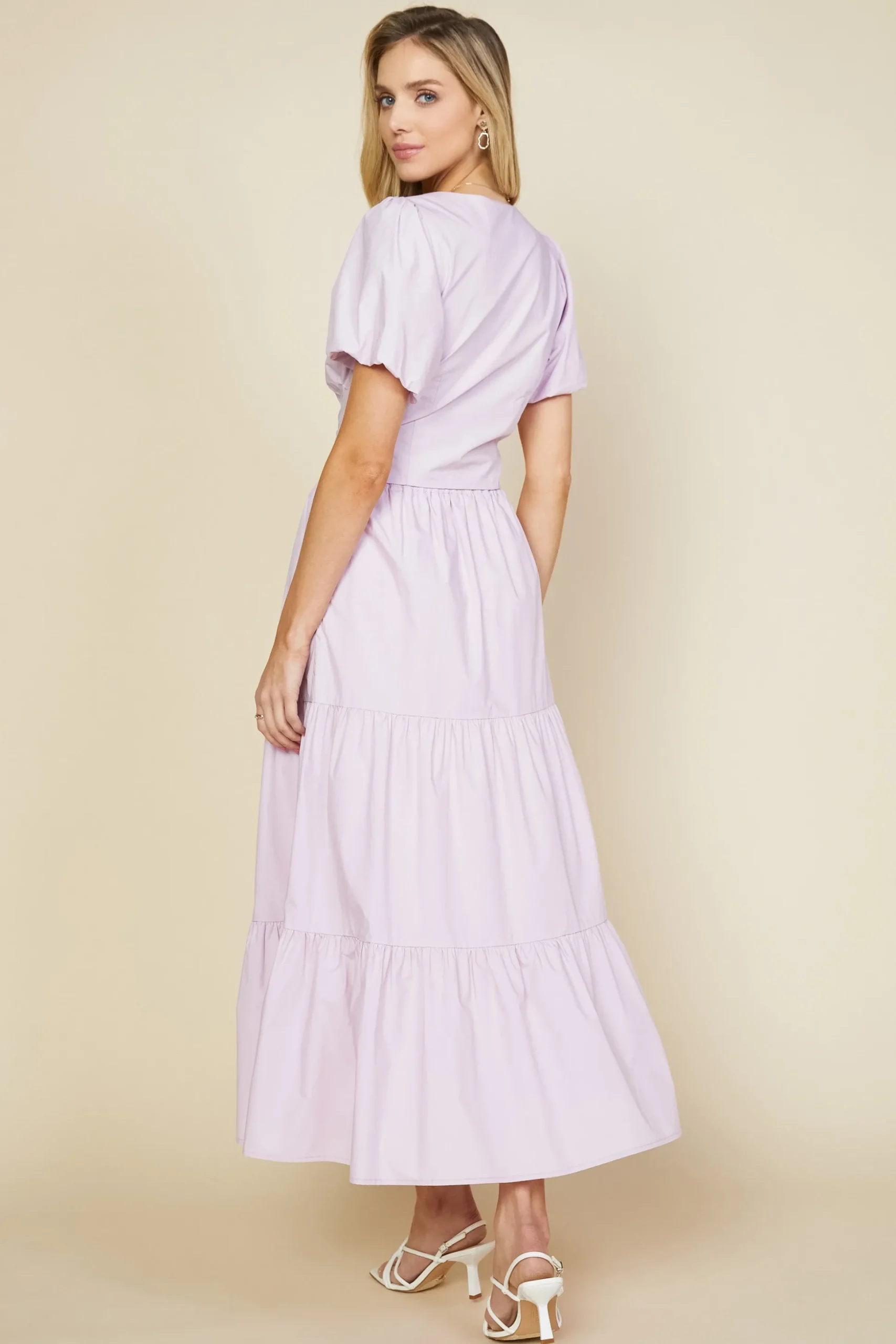 Poplin Bubble Sleeve Crop Top