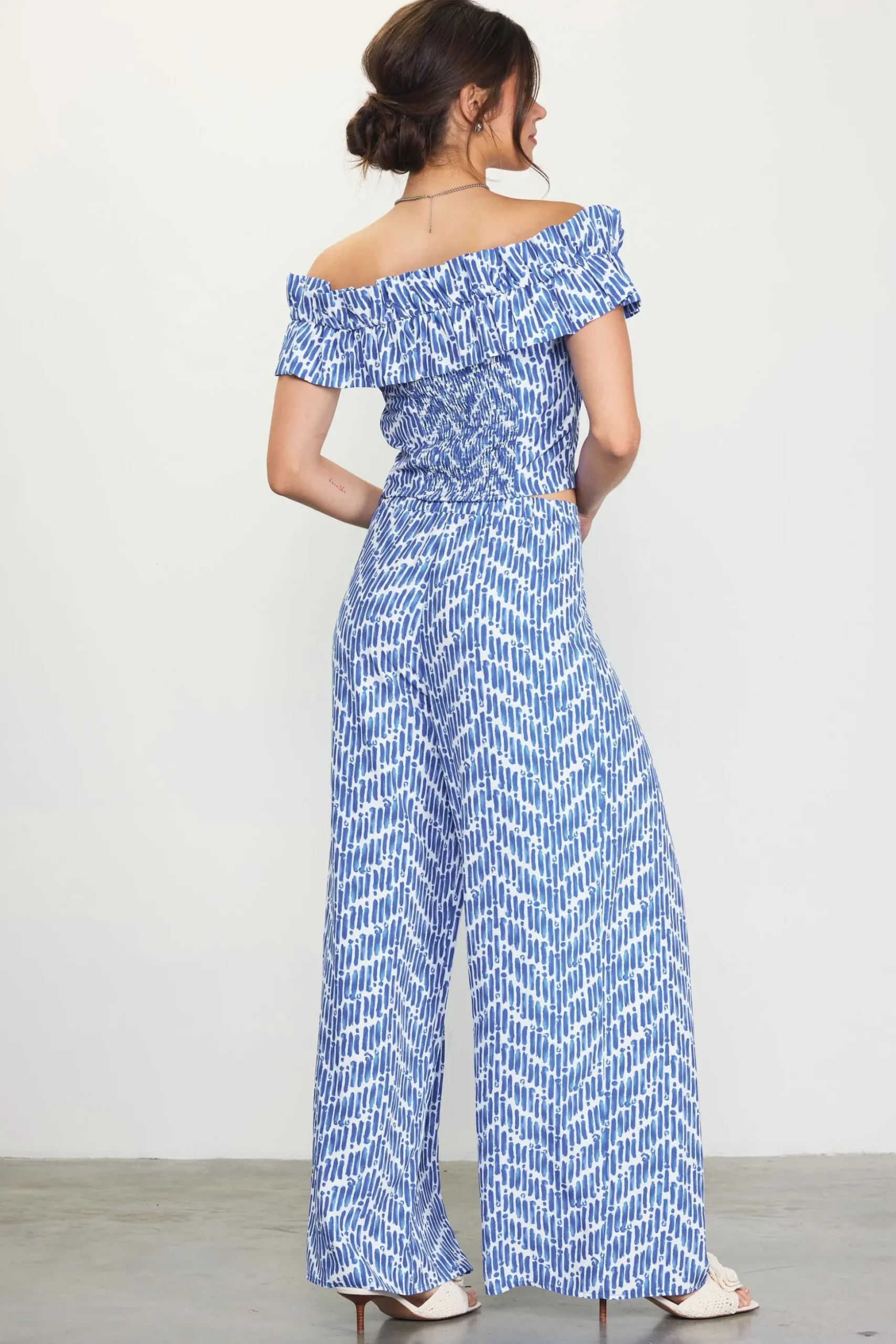 Printed Wide-Leg Pants