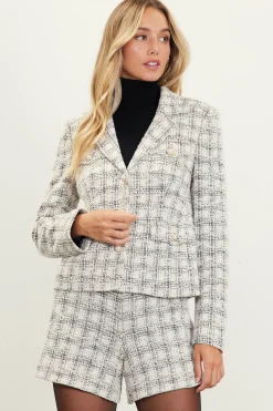 Raina Plaid Tweed Jacket