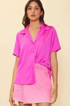 Recycled Button Down Short Sleeve Shirt