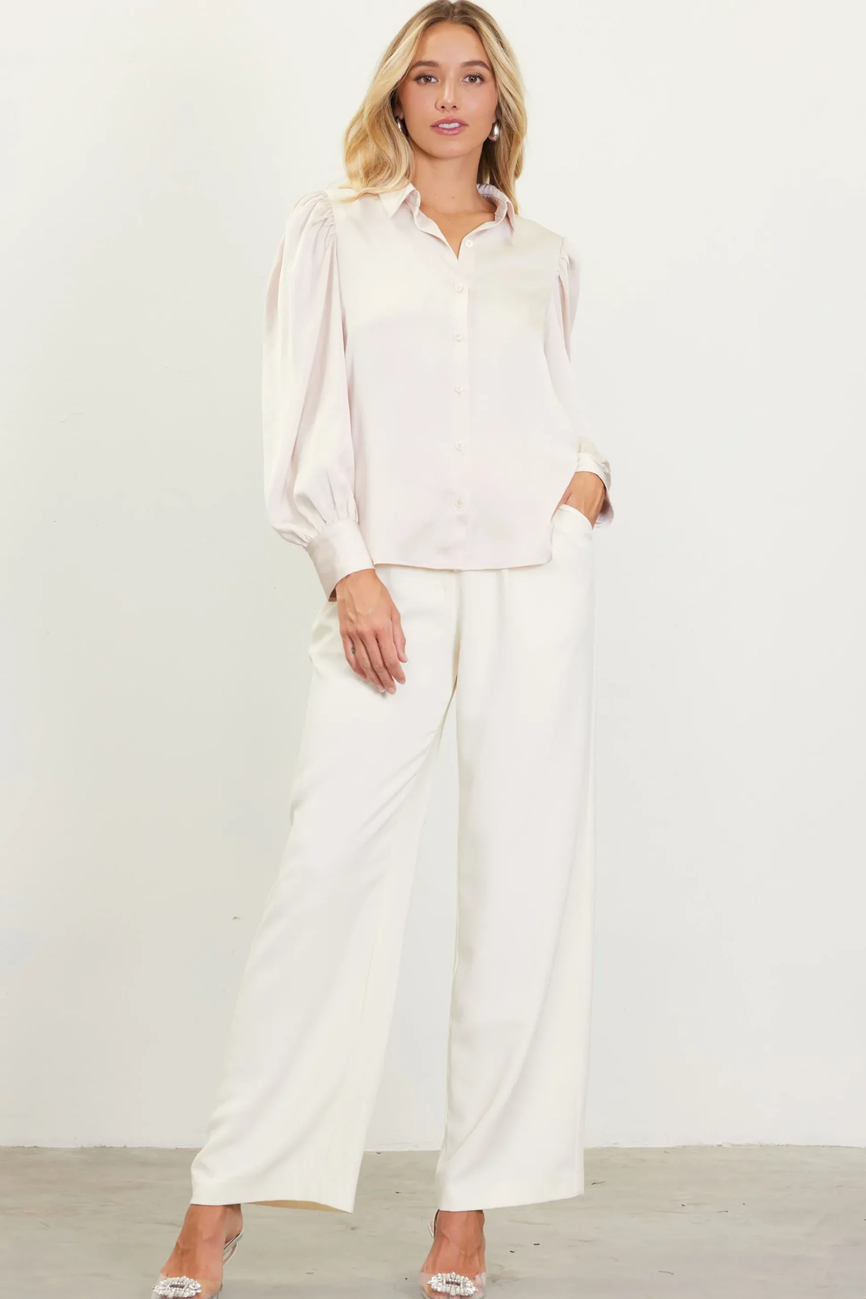 Recycled Button-Up Blouse