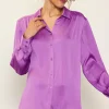 Recycled Crinkle Satin Buttondown