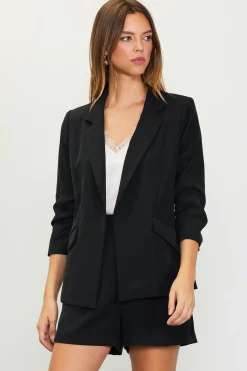 Recycled Shirred Sleeve Blazer